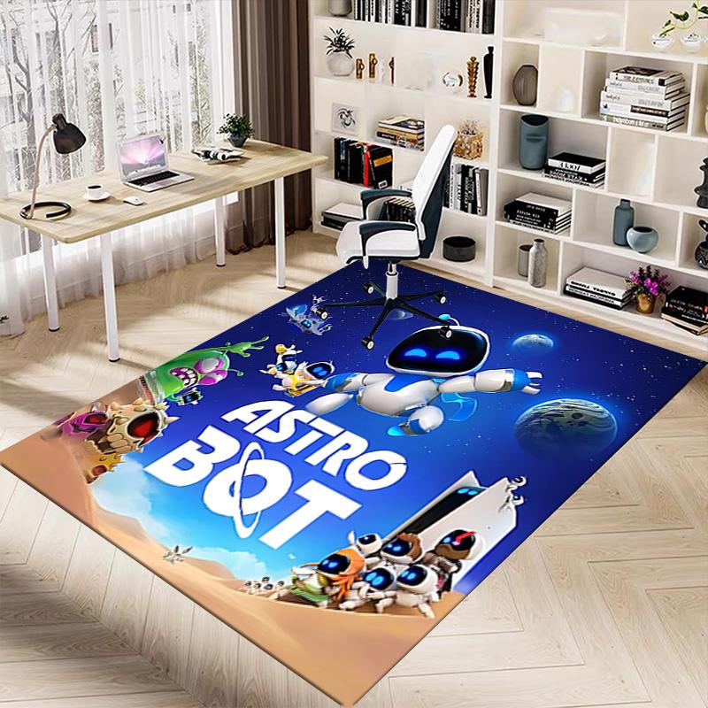 1 Stück Astro Bot Abenteuer Teppich für Spielzimmer Schlafzimmer Wohnzimmer Sofa Heimdekoration, Kinder Spielbereich Teppich Rutschfeste Fußmatte Y72313