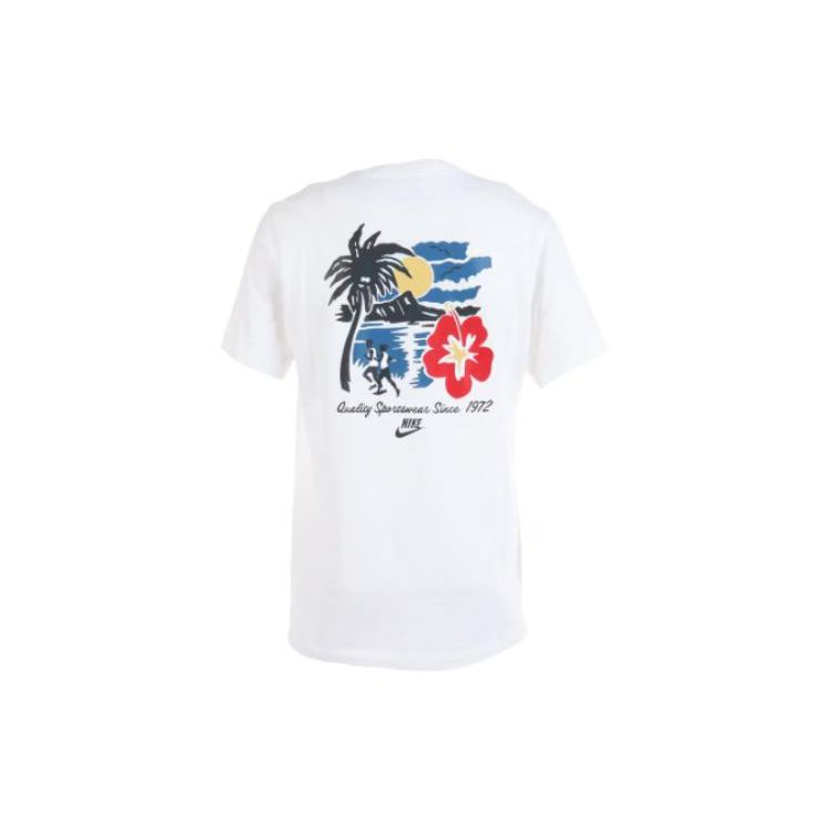 Nike Round Neck Printed Straight Fit Short Sleeve T-Shirt Men Tops White HF5533-100