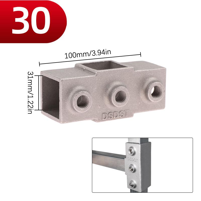 1 buc Piesă de Conectare Tub Pătrat Aliaj Aluminiu Cot Conector Triplu Tub Pătrat Îmbinare Fixă Raft Raft de Depozitare