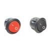 ON/Off Rocker Switch for Arduino, ESP32, ESP8266, Raspberry Pi, Round Shape, Black and Red, 10 Pieces