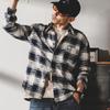 Men's Retro Loose-Fit Plaid Shirt: Heavy, Long Sleeve, Trendy Japanese Style Autumn Jacket