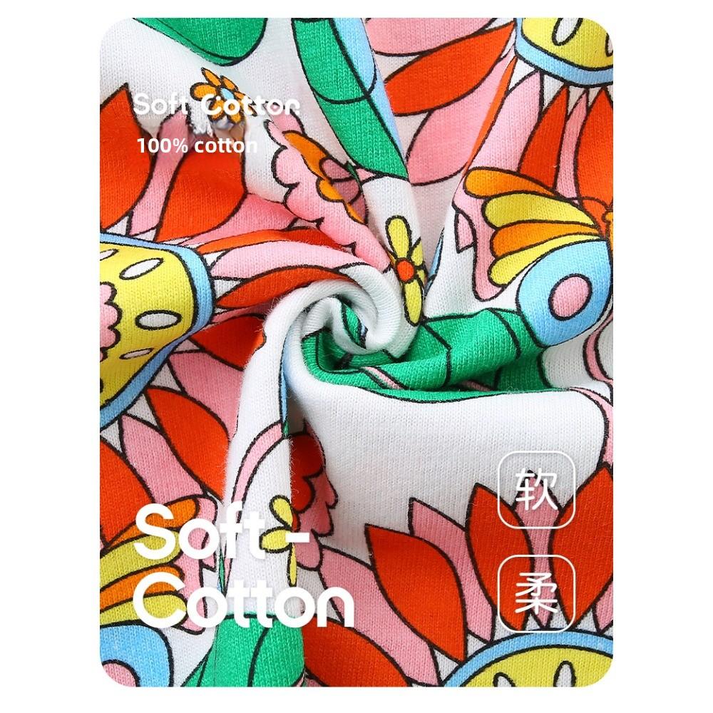 Girls' Dresses New Summer Collection Girls' Short-Sleeved Dresses Adorable Floral Print Children's Princess Dresses