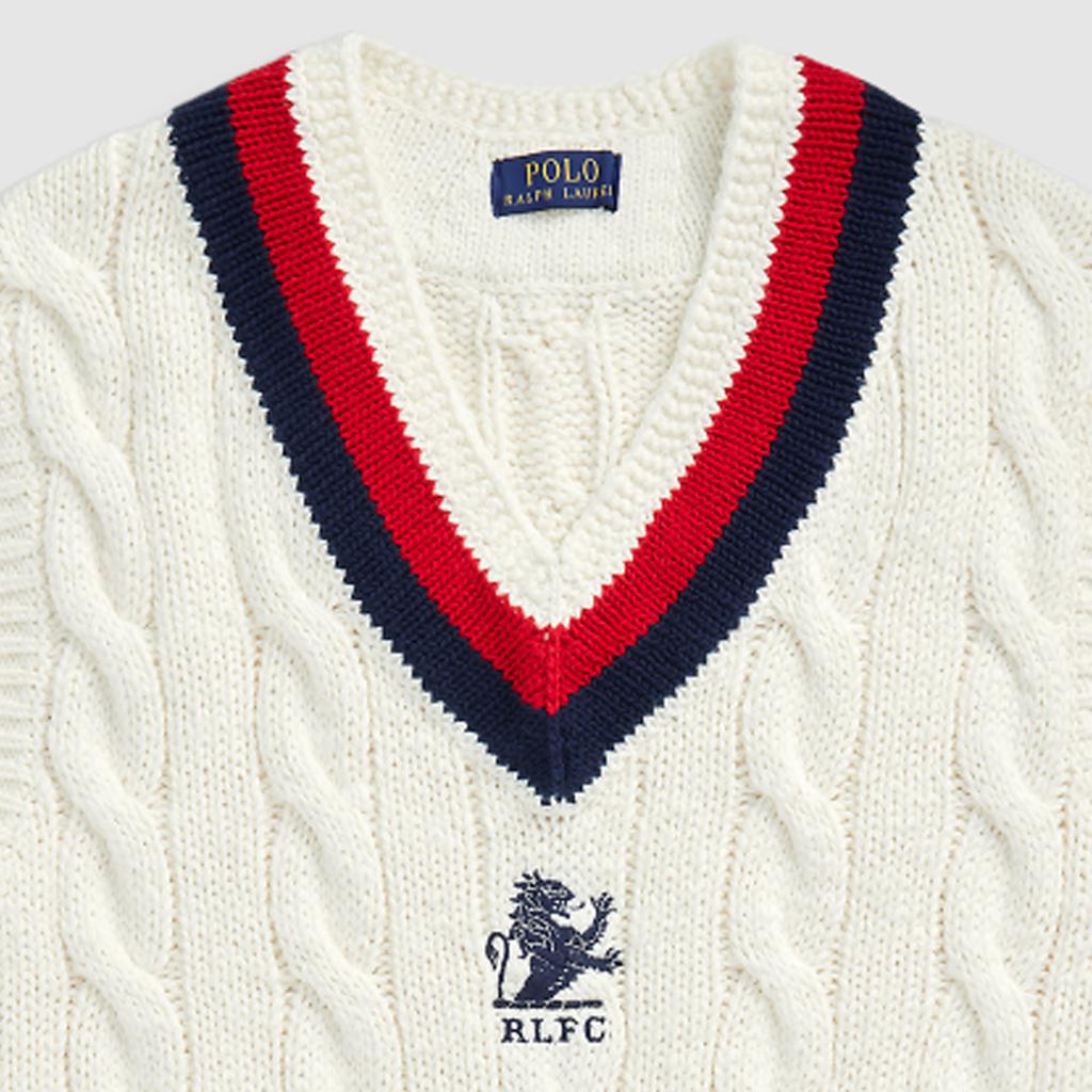 Polo Ralph Lauren SS24 Griffin Pattern Striped V-Neck Pullover Vest Men Vests Washed-White MNPOSWE1CM20100-100