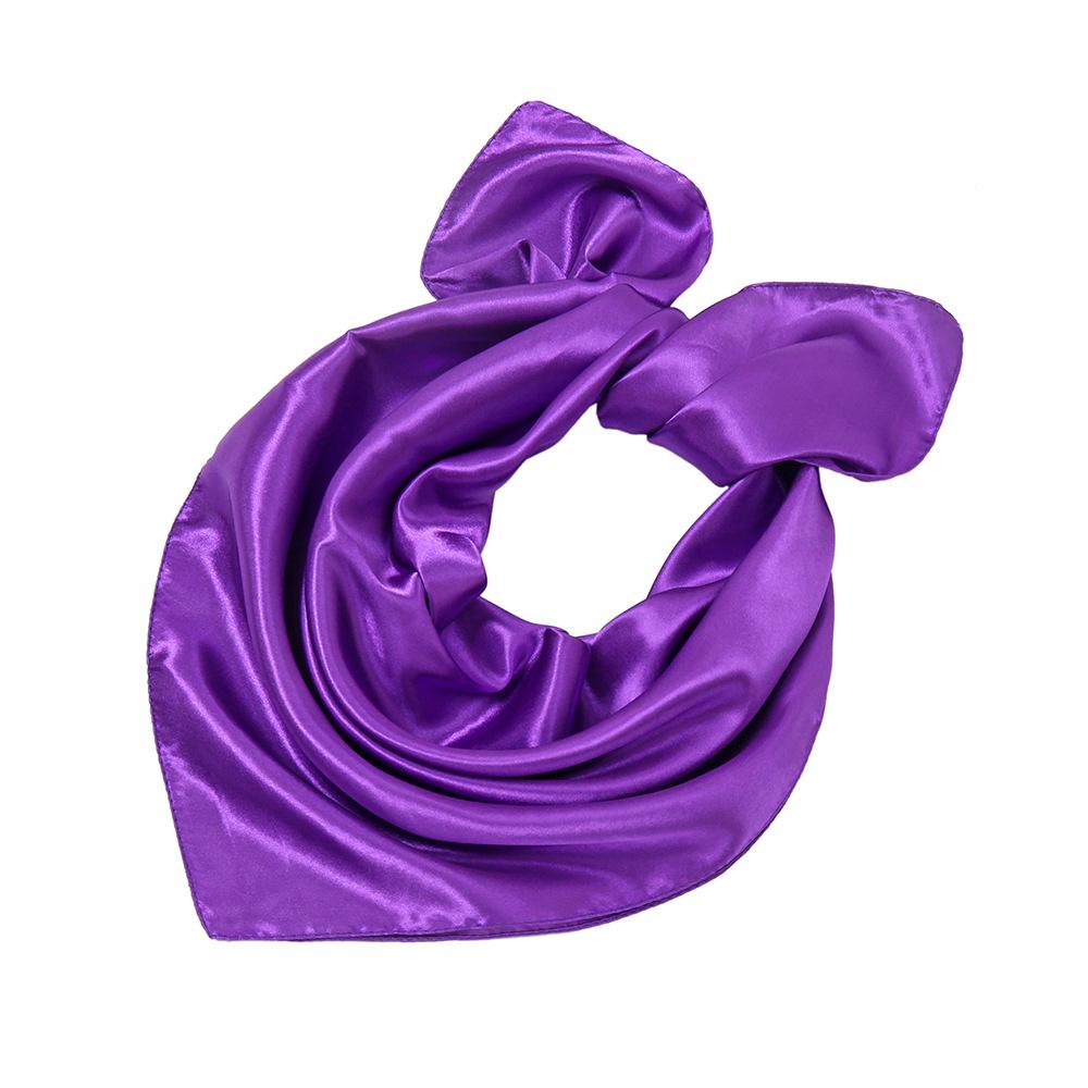 Women New Plain Satin Solid Color 60x60cm Square Scarf Girl Simulation Silk Performance Small Scarves Best Party Gift