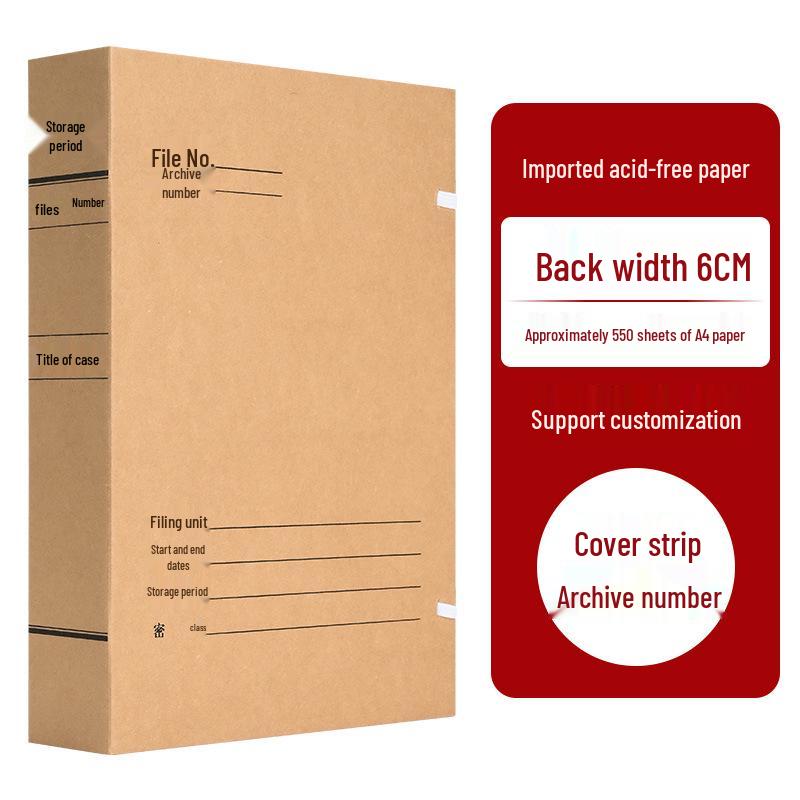 Pack of 10 Acid-Free Kraft Paper A4 Document Boxes - Thickened for Engineering and Construction Files