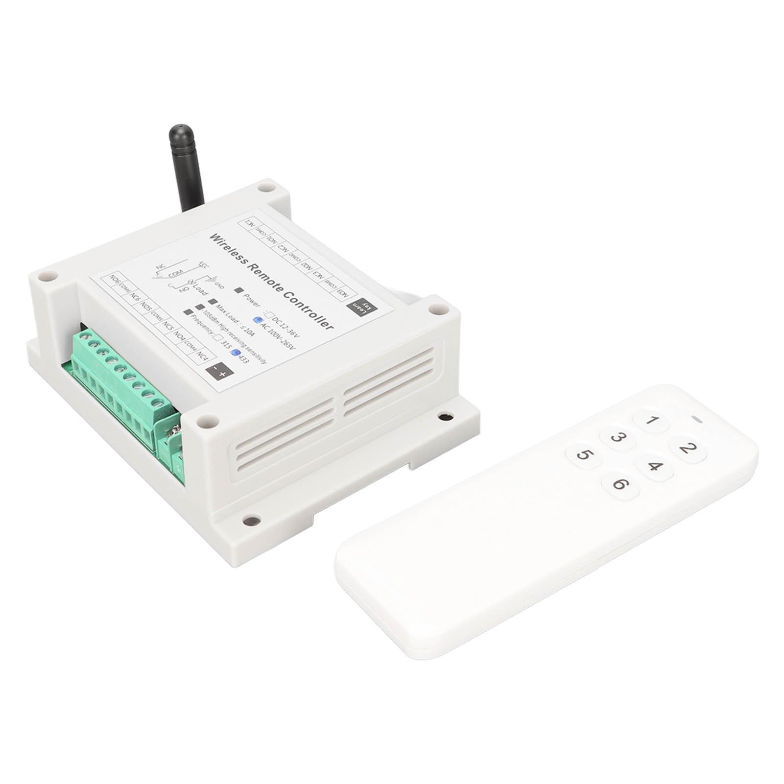 

Модуль дистанційного керування 6-канальний релейний контролер плата перемикача 433 МГц AC 100‑265 В