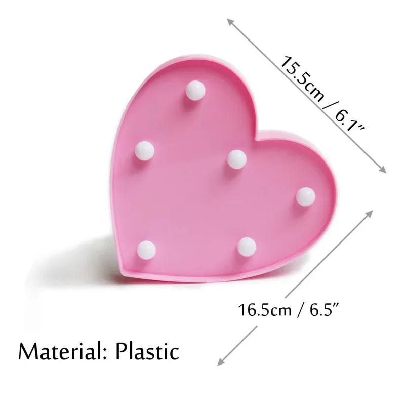 Love Heart LED Lamp Wedding Party Romantic Red Pink Night Light Ornament Birthday Valentine Home Decoration Valentines Day Gift