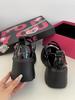Spring 2025 Dark Style Mary Jane Shoes: Sweet Heart Design, Thick Soles, Height-Increasing, Leather.
