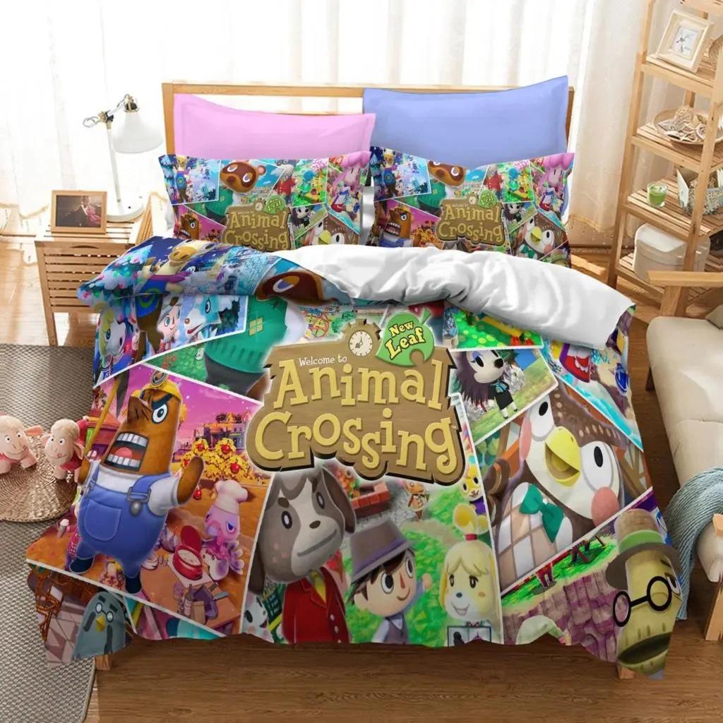 

SkinFriendly Warm Twin Queen Cartoon Animal Crossing Boys Girls Size Bed Kids Adult Fashion Home Textileextile Quilt Comforter (quilt)-EU Single(135*200cm)3pcs