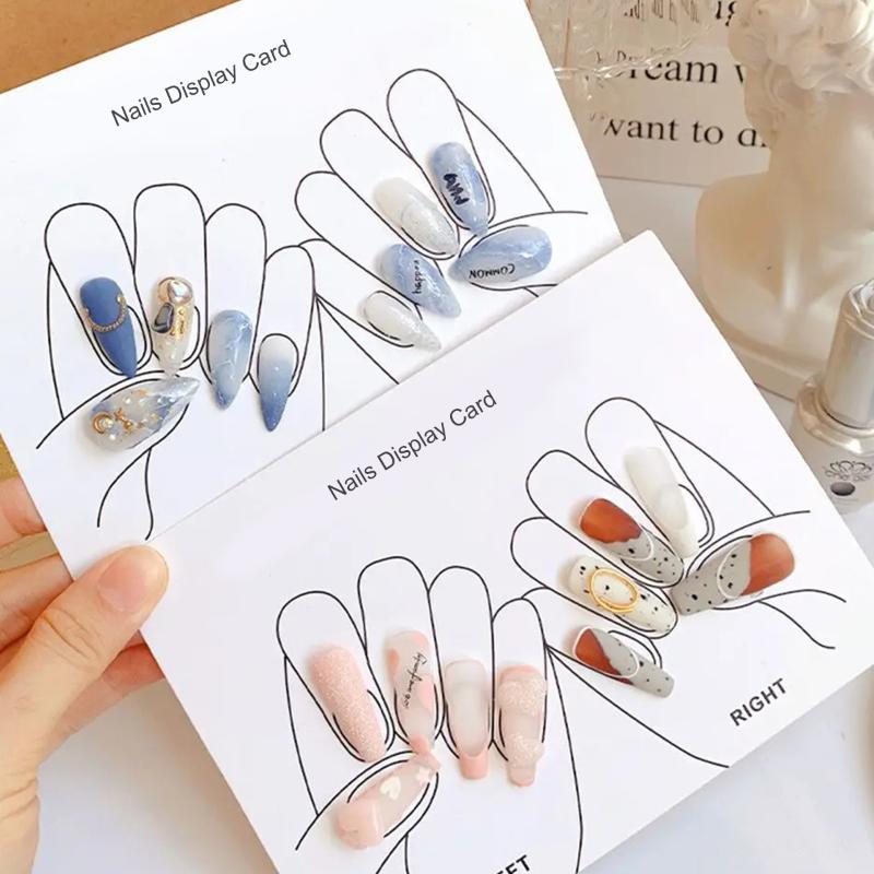 10 Sheets/Lot Nails Display Card Hand Feet False Nail Tips Packing Card Nail Art Storing Cardboard Manicure Showing Cards