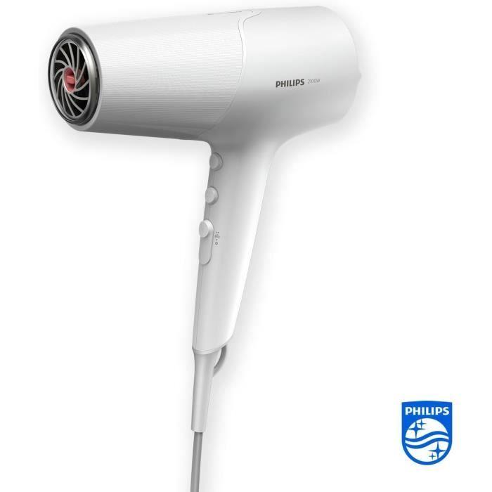 Sèche-cheveux - PHILIPS - Série 5000 - Technologie ThermoShield - 2100W - Blanc