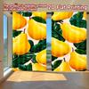 2D FLAT PRINTING 2pcs Curtains (Without Rod) Fresh Pears and Green Leaves New Year Festival Fashion Curtains Machine Washable