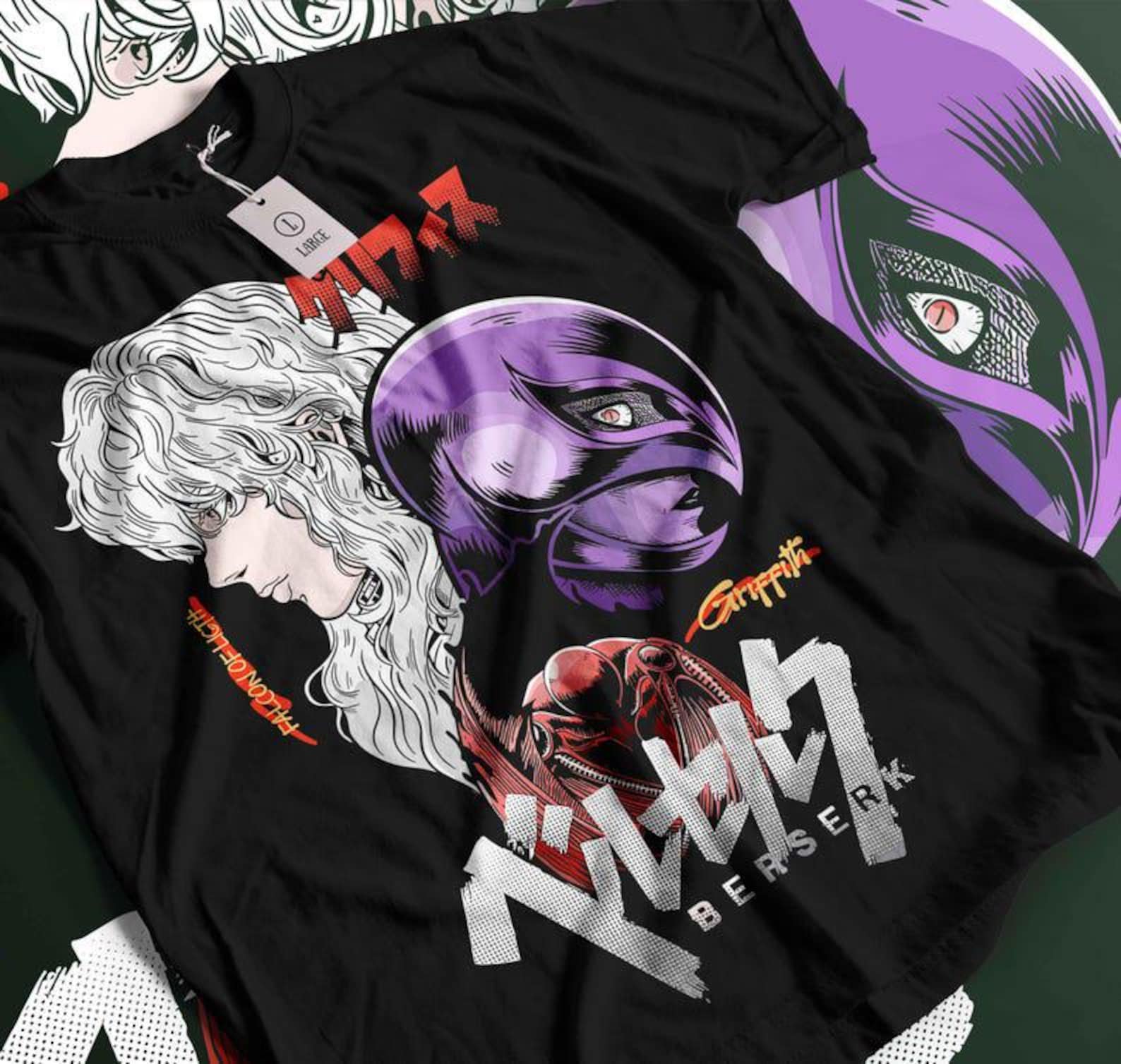 Unisex Skull KnighT-Shirt, Anime Vintage Special T-Shirt, Anime Manga, Anime Shirt, Black Swordsman, Graphic Anime Tee, Manga Shirt, Japan S
