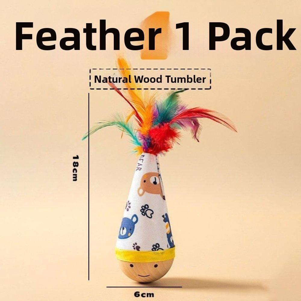 Wear-Resistant Cat Tumbler Wobbler Cartoon Pattern Wobble Ball Interactive Cat Toy  for Kitten Play