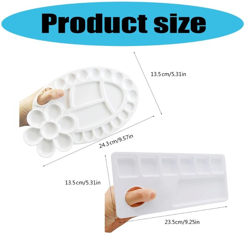 Easy Clean Children's Painting Palette Painting Dish Reusable Plastic Color Mixing Tray Art Tool For Home School Use