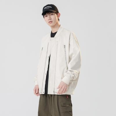 New Jackets Men's and Women's Outdoor Jackets In Autumn and Winter, Multi-zipper Baseball Collar Motorcycle Suit, Solid Color Waterproof Jacket.