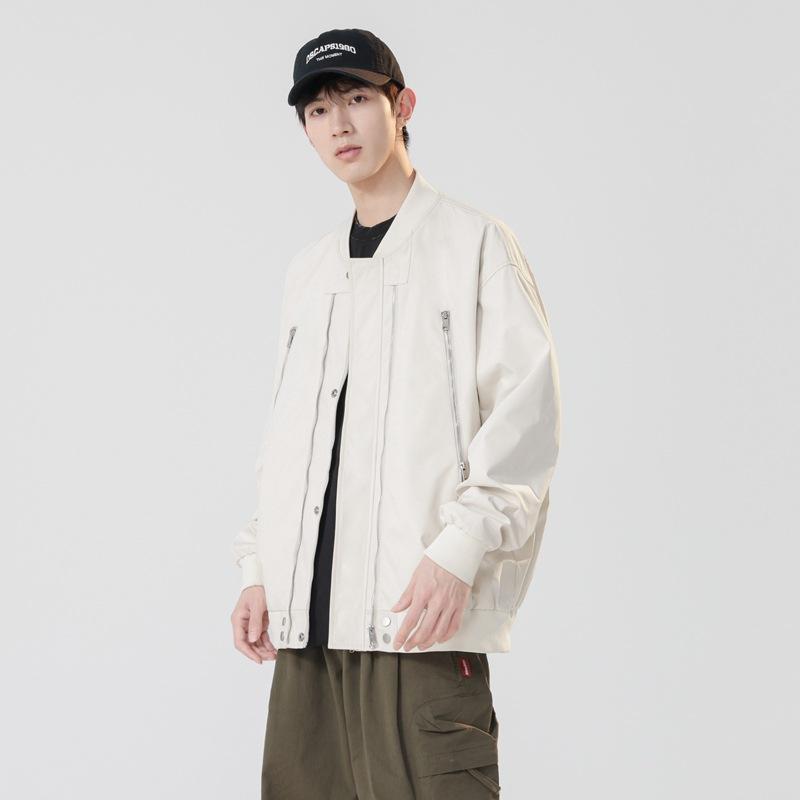 New Jackets Men's and Women's Outdoor Jackets In Autumn and Winter, Multi-zipper Baseball Collar Motorcycle Suit, Solid Color Waterproof Jacket.