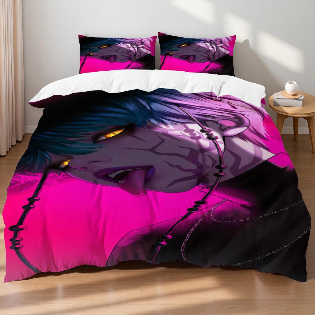 Saja Boys Bedding Set Kpop Demon Hunters Duvet Cover Set Colorful Print Polyester Bed Sheet Duvet Cover Kid Gift Home Textile