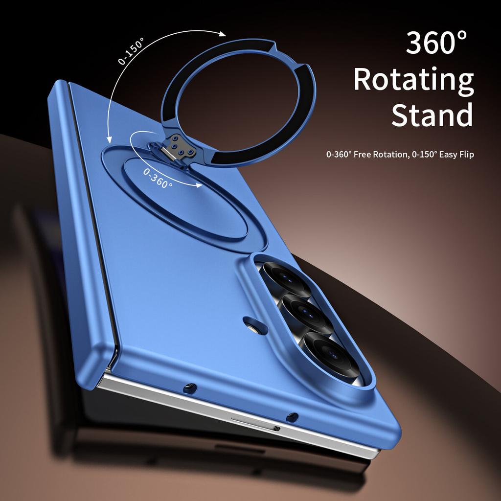 Matte Hinge Protective Case for Samsung Galaxy Z Fold8 Ultra Fold 7 6 5 4 3 Built In Magnetic Ring Kickstand Shockproof Cover Phone Bumpers