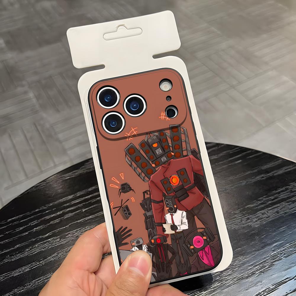 

S-Skibidi T-Toilet Phone Case For IPhone 17 Air 16 E Pro Max 15 14 13 Mini 12 Pro 11 Max Plus Black Soft Shell iPhone 13 Mini