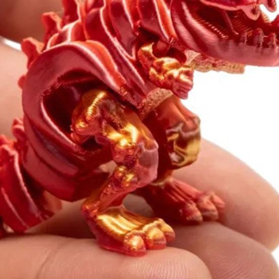 3D Printed Mini Skeleton Dinosaur Model Articulating Dinosaur Figurine Collectible Desktop Decoration for Kids Teens Adults