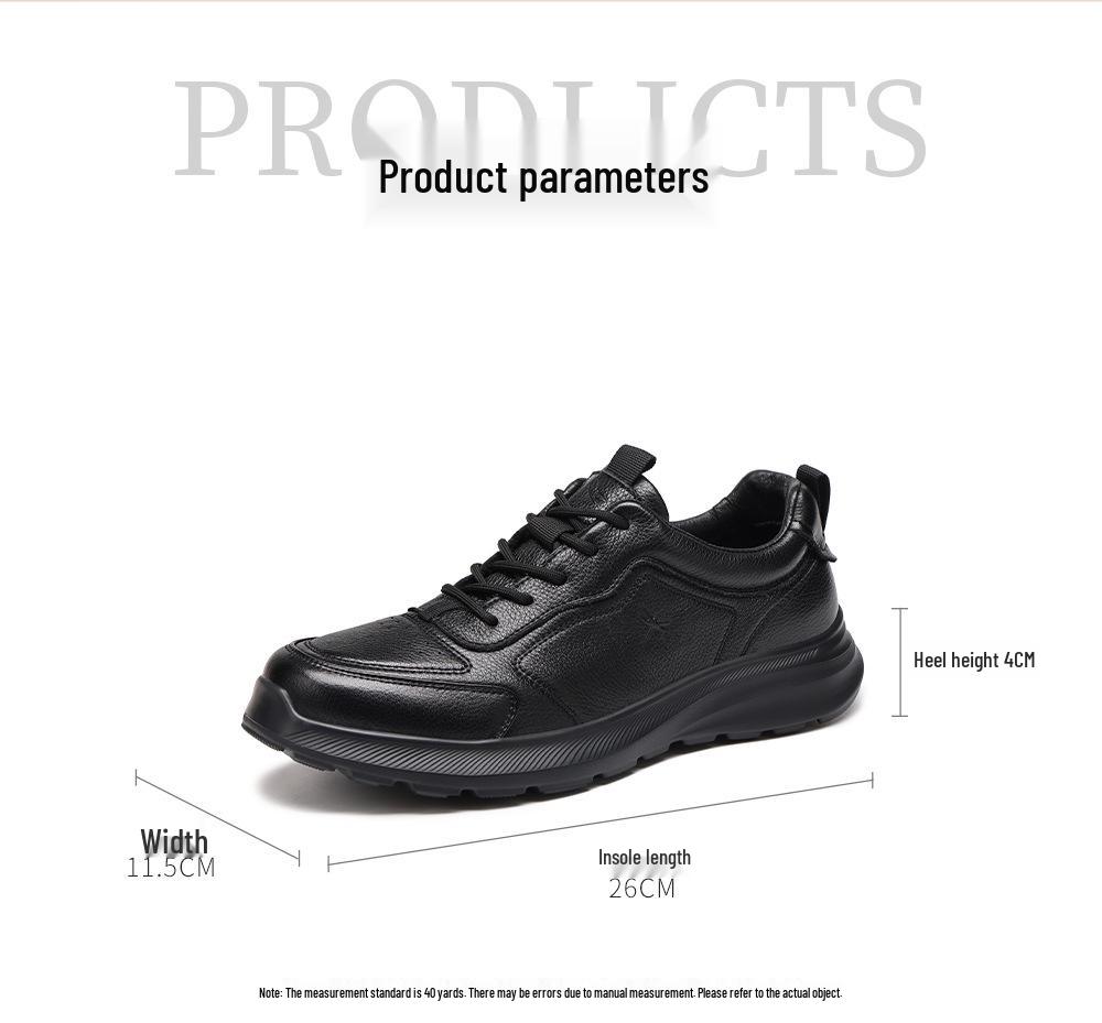 Men's Red Dragonfly Genuine Leather Height-Increasing Sports Shoes - Lightweight, Non-slip, Wear-resistant, Soft & Thick Sole.