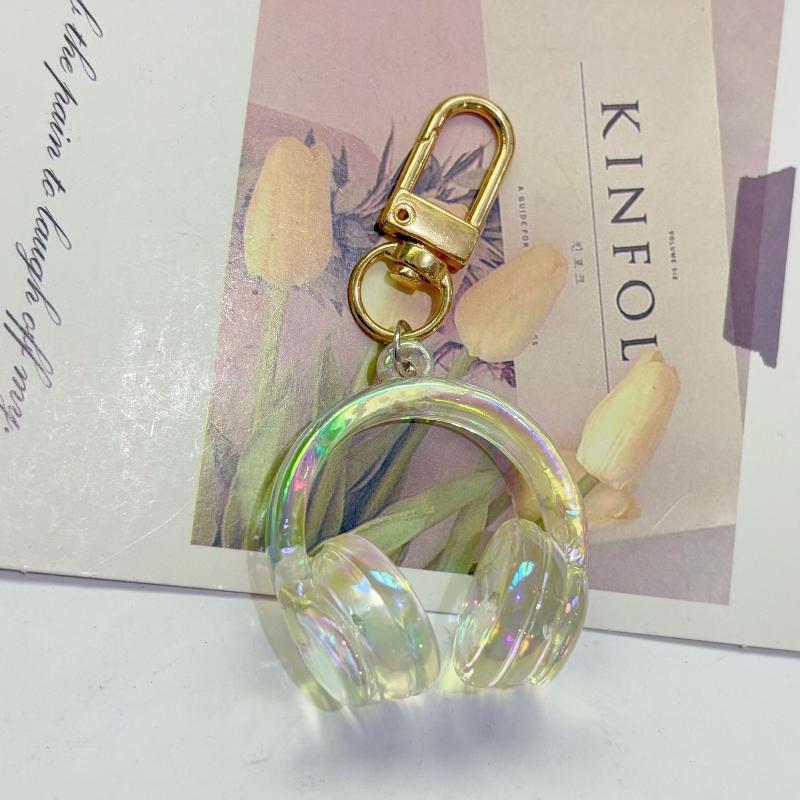 Niedlicher Kreativer 3D Kopfhörer Anhänger Schlüsselanhänger Handykette Kopfhörer Charm Rucksack Hängedekoration Zubehör Geschenk