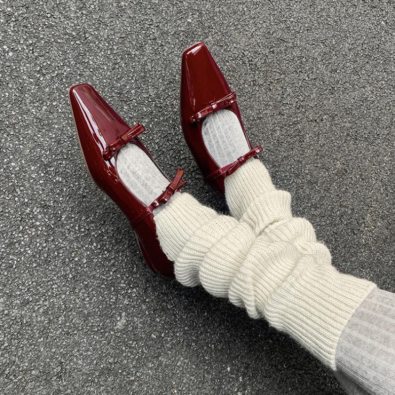 New leather women's fashion single non-slip beef tendon sole soft sole large size leather shoes square head comfortable and fashionable cowhide sing