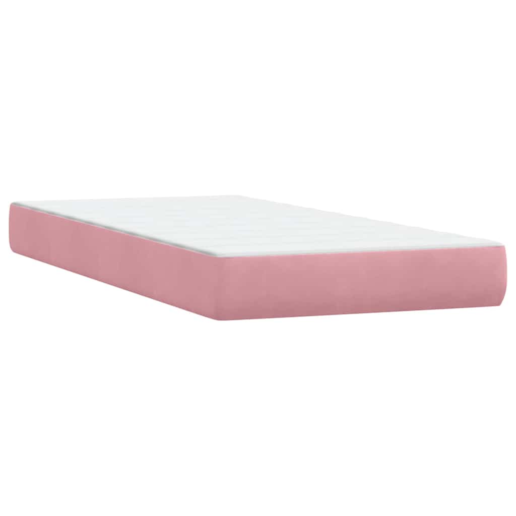 Box Spring Bed with Mattress Pink 80 x 220 cm Velvet