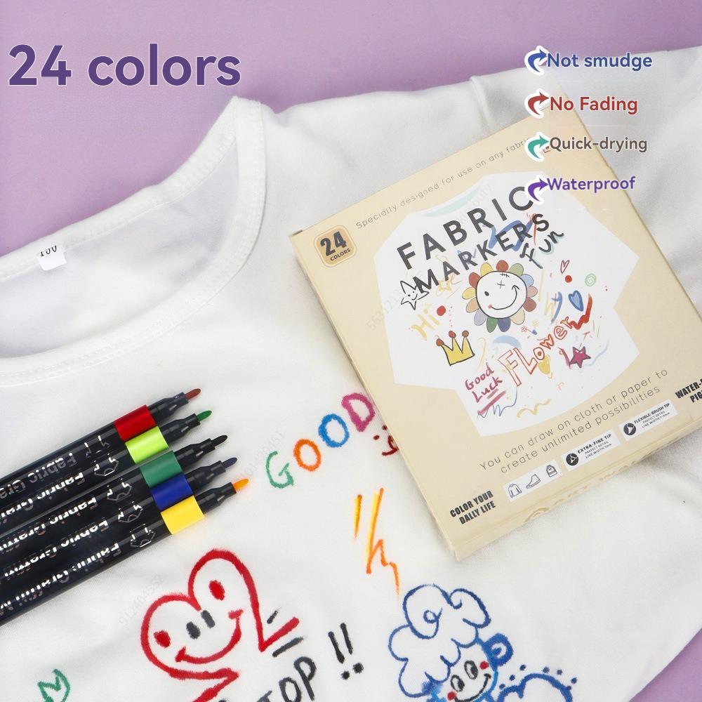 6-30 Colors Fabric Markers Pen Waterproof Permanent Fabric Textile For T Shirt Shoes Clothes DIY Art Graffiti Drawing Painting