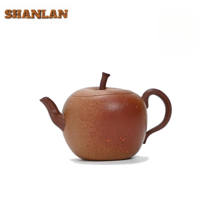 130ML Classic Yixing Purple Clay Teapots Handmade Apple Pot Raw Ore Section Powder Slurry Mud Kettle Chinese Zisha Tea Set Gift