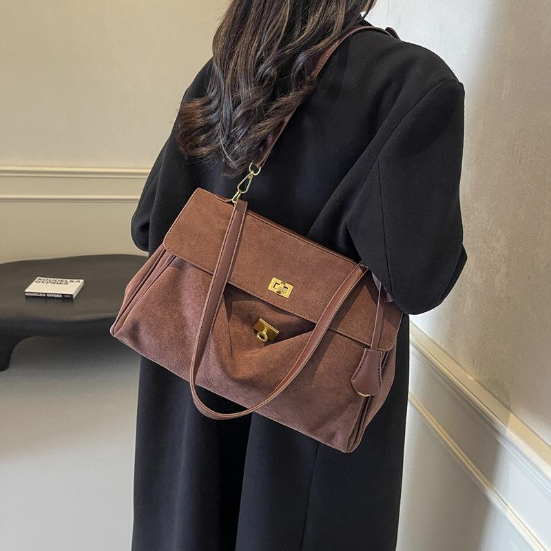 Frosted Tote Bag Women's 2025 New Large-capacity Commuter Underarm Bag Autumn and Winter High-end Versatile Shoulder Leisure Bag