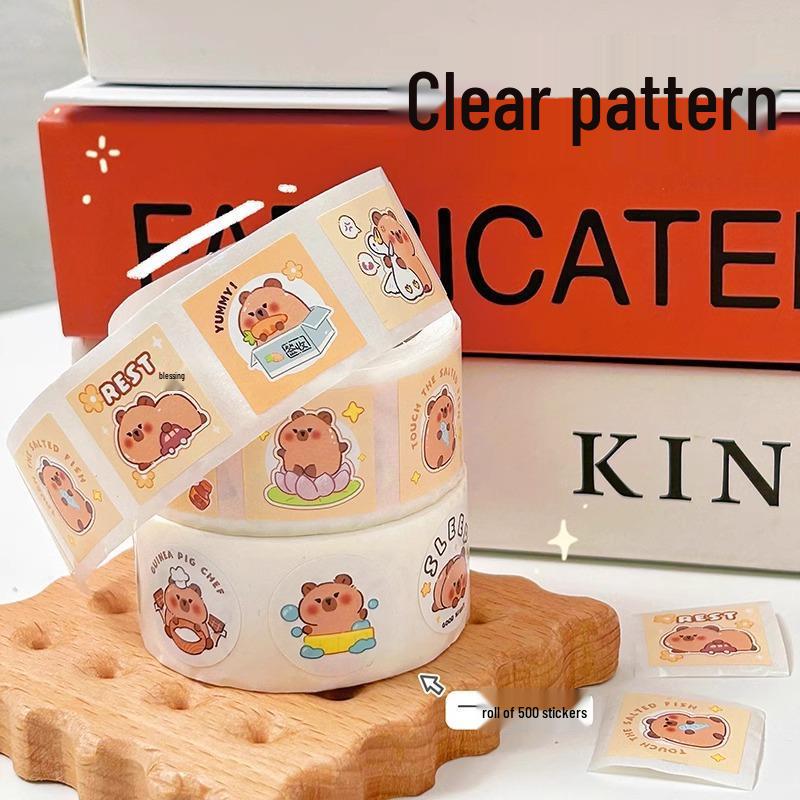 Capybara Cartoon Waterproof Stickers for Kids Journals
