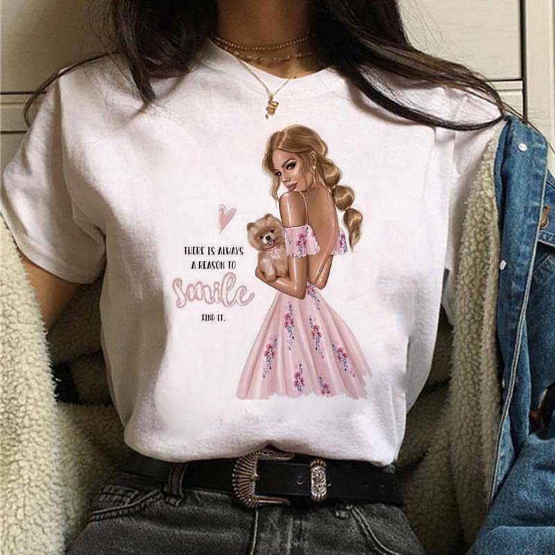 Cotton Tee Maycaur Casual Women's T-shirt New Funny Black Woman Top Tees Harajuku 90s Fashion Round Neck Short Sleeve Lady T Shirt Clothes