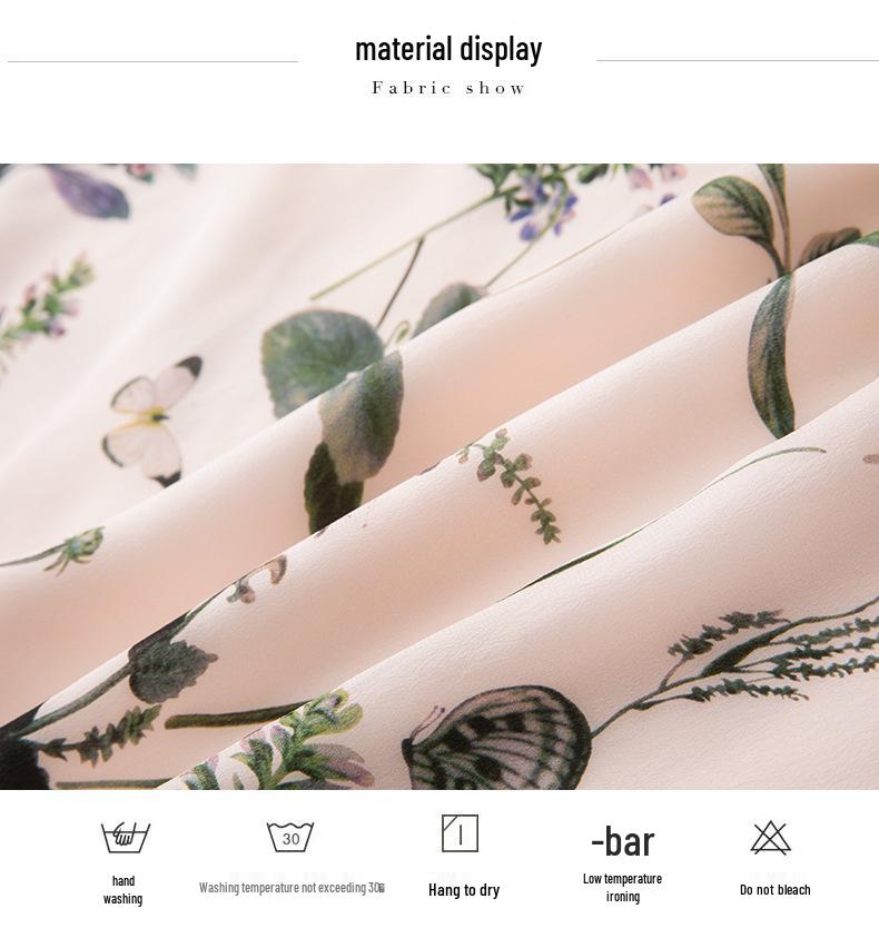 Women's Retro Ink Print High Waist Slimming Silk Skirt