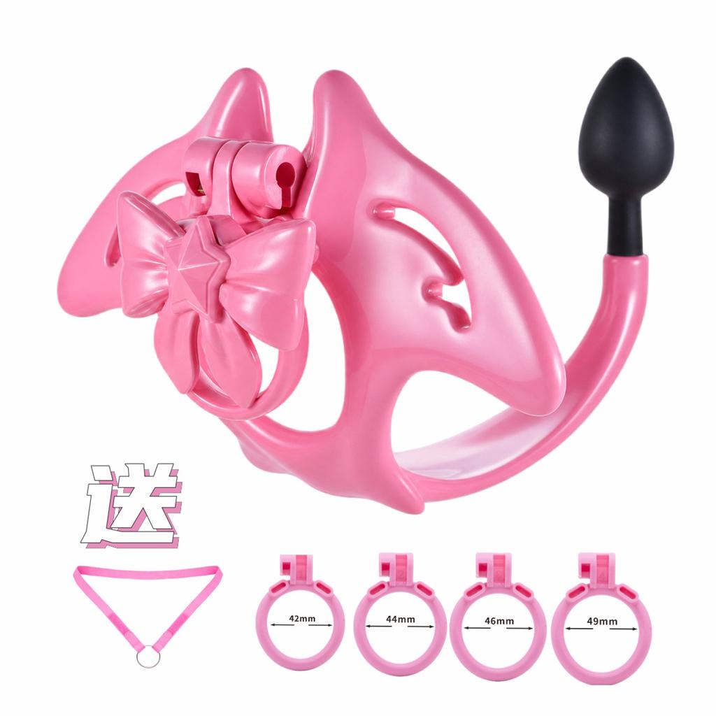 Male Succubus Board Sissy Chastity Cage Front Lock with Rear Anal Plug Genital Restraint Wearable Chastity Pants Sex Toy for Men