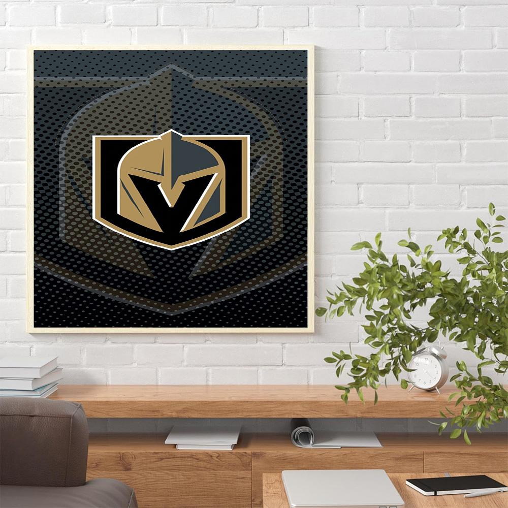Vegas Golden Knights 5D Round Diamond Painting Kit Diamond Embroidery Painting Rhinestones Mosaic Frameless Handwork Decoration Arts
