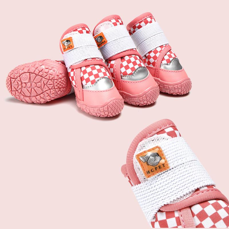 4Pcs/Set Breathable Dog Shoes Waterproof Dog Boots Professional Outdoor Anti-Slip Durable for Puppy Hiking Rubber Sole Pet Boots