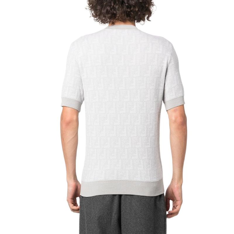 FENDI Shadow-intarsia Knit T-shirt FZY443APJHF0QB9