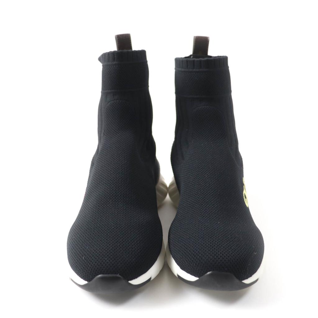 Great LOUIS VUITTON Sneakers Logo Socks Black Women 37.5 Used