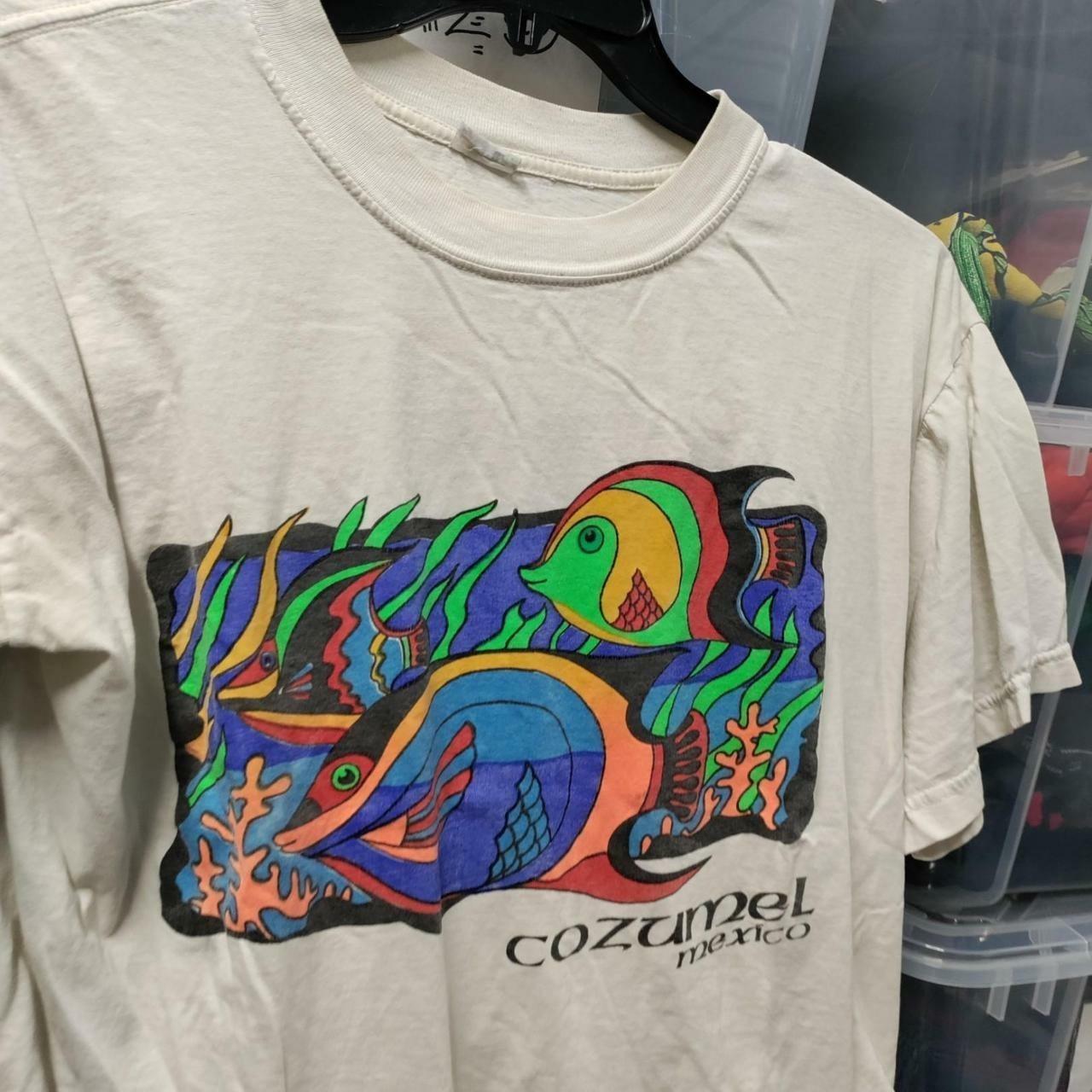 Cozumel mexico Art Fish Tee Vtg Distressed Thrashed Small A270ed Unisex T-Shirt XXXXL