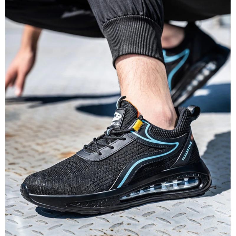 Safety Shoes for Men and Women Breathable Work Sports Shoes Steel Toe Shoes Puncture Resistant Safety Protection Sneakers