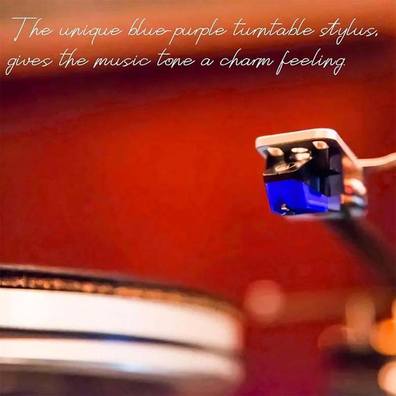 Turntable Styluses Needle Diamonds Needle with Brush Record Player Replacement Needle Plastic Texture Easy Installation