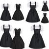 Costume Dirndl Bavarese Vintage con Vita Elastica e Maniche a Bolla per Occasioni Festive