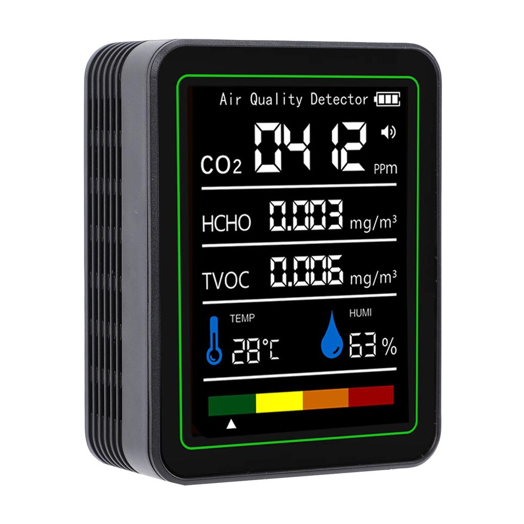 5 in 1 Air Quality Detector CO2 TVOC HCHO Temperature Humidity Tester Real Time Accurate Detection Air Quality Meter