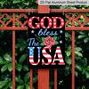 2D Flat, Decorative Sign & Plaque, Metal Sign, Retro Sign for Wall Decor, Funny Signs, 'God Bless The USA' Patriotic Wall Art Plaque with American