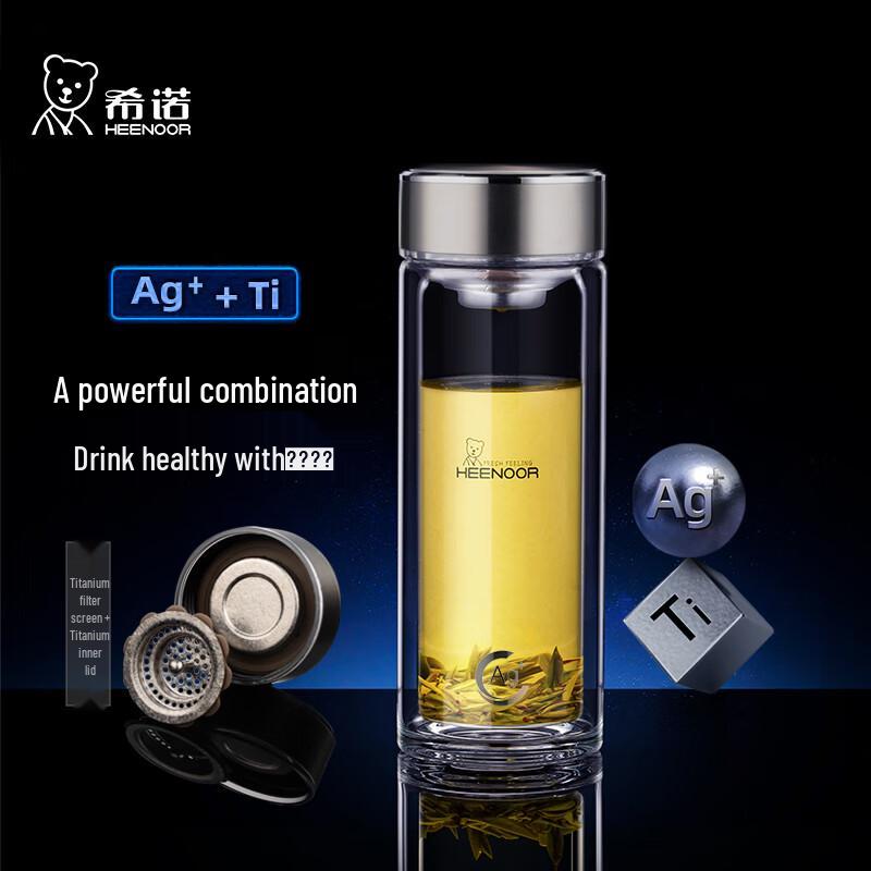 XINUO Double-Layer Anti-scald Antibacterial Glass Tea Cup