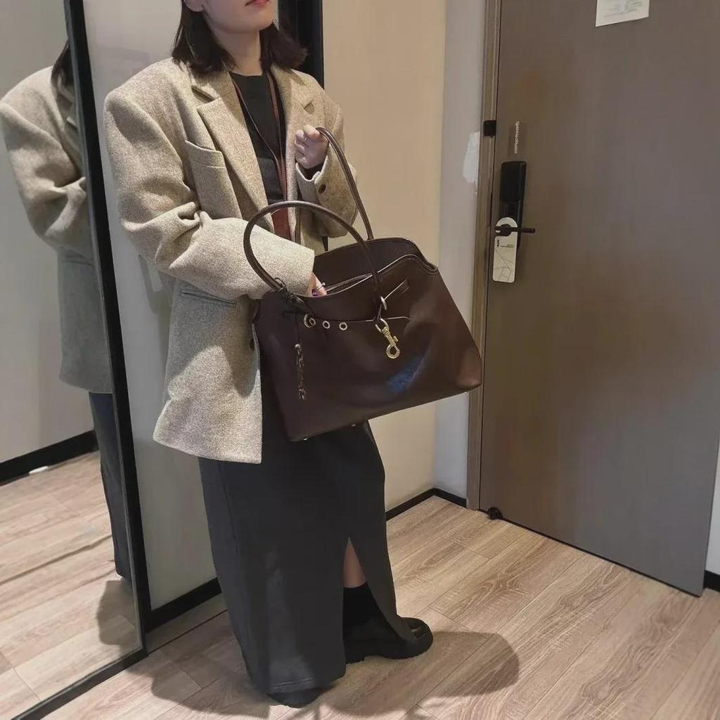 Vintage Koeienhuid Leer Bowling Tote Handtas - Schouder & Onderarm Tas