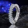 Modeschmuck Damen Silberton Markise-Schliff Weißer Saphir Eternity Ring Größe 6 7 8 9 10
