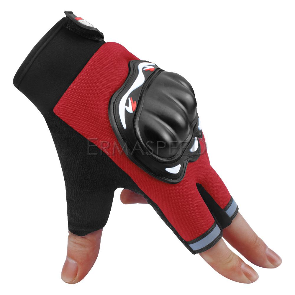 

Мотоциклетные перчатки без пальцев, летние дышащие защиты суставов пальцев, защитное снаряжение для мотоспорта, гонок на мотоцикле, половина пальца XL красный